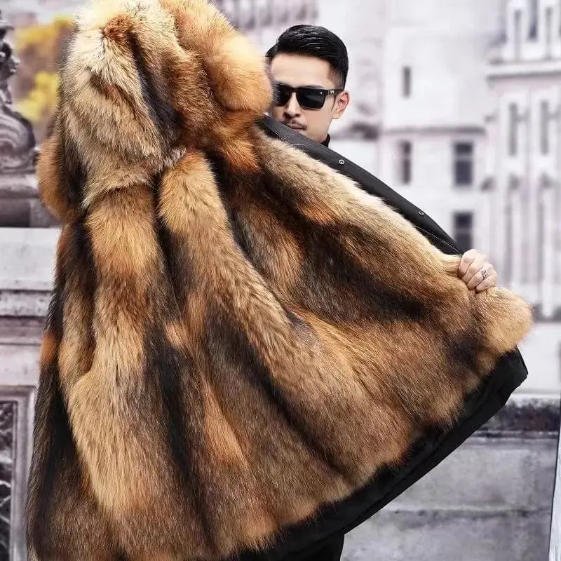 New imitation fox fur grass oversized plush men's coat,  autumn and winter  Jacket