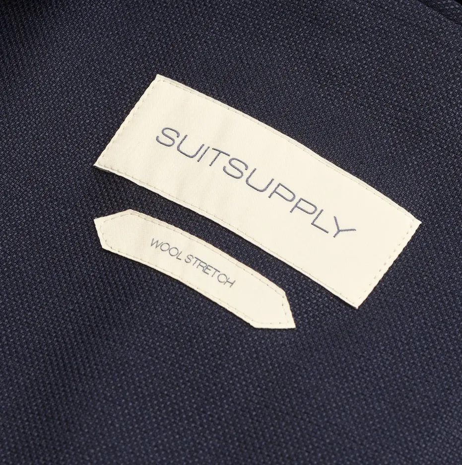 New Suitsupply Havana Navy Blue Wool Stretch Unlined Blazer - Size 40R