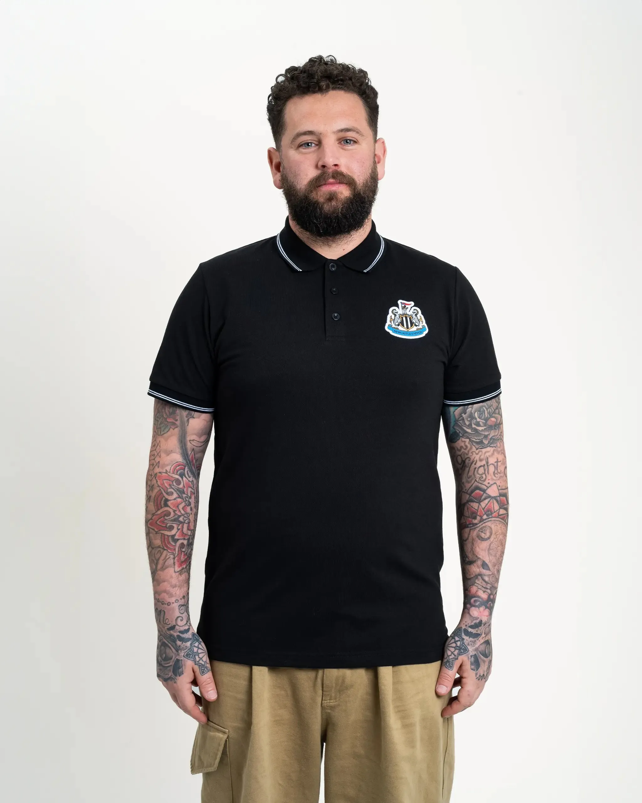 Newcastle United Men's Black Terrace Pique Polo