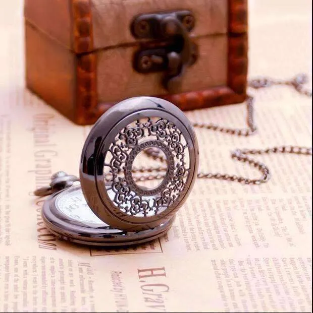 Oiled Bronze Scroll Detail Classic Pocket Watch