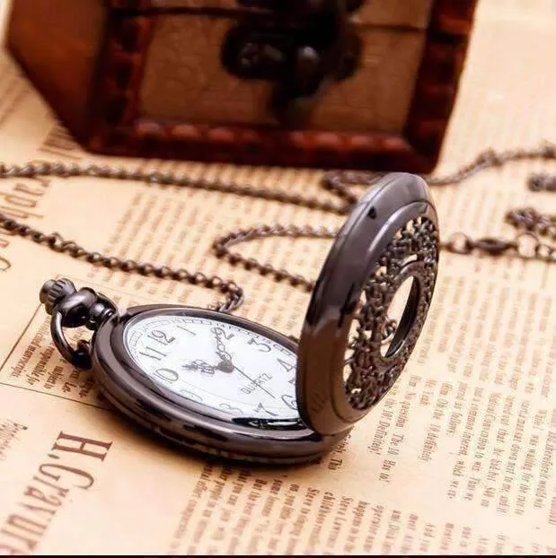 Oiled Bronze Scroll Detail Classic Pocket Watch