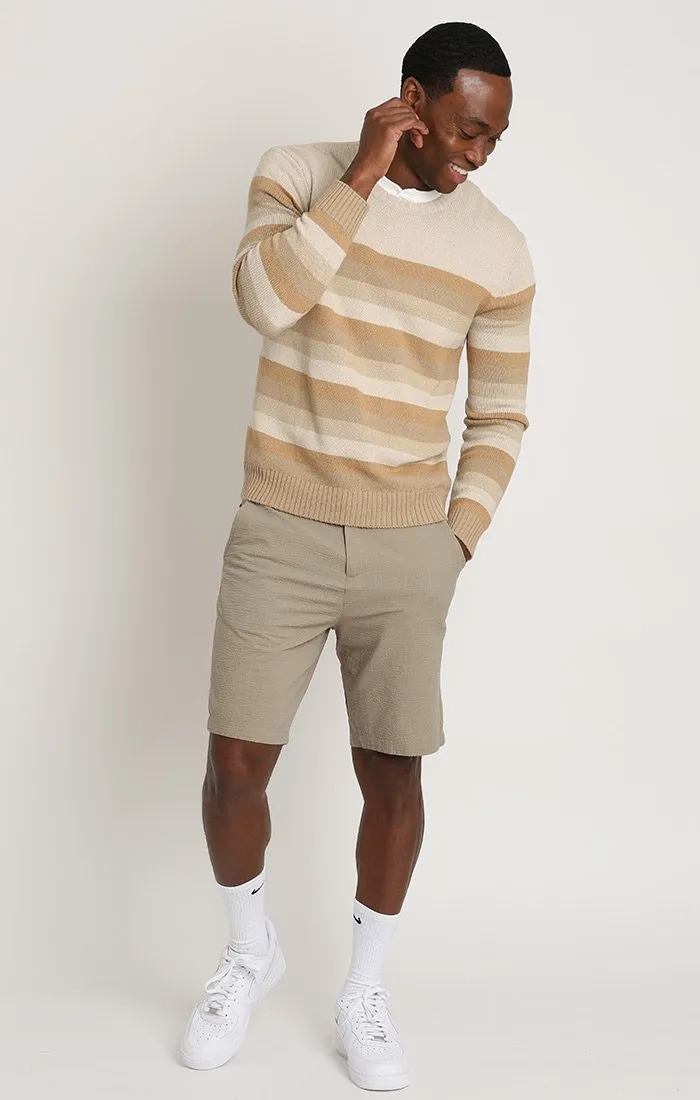 Ombre Striped Crewneck Sweater