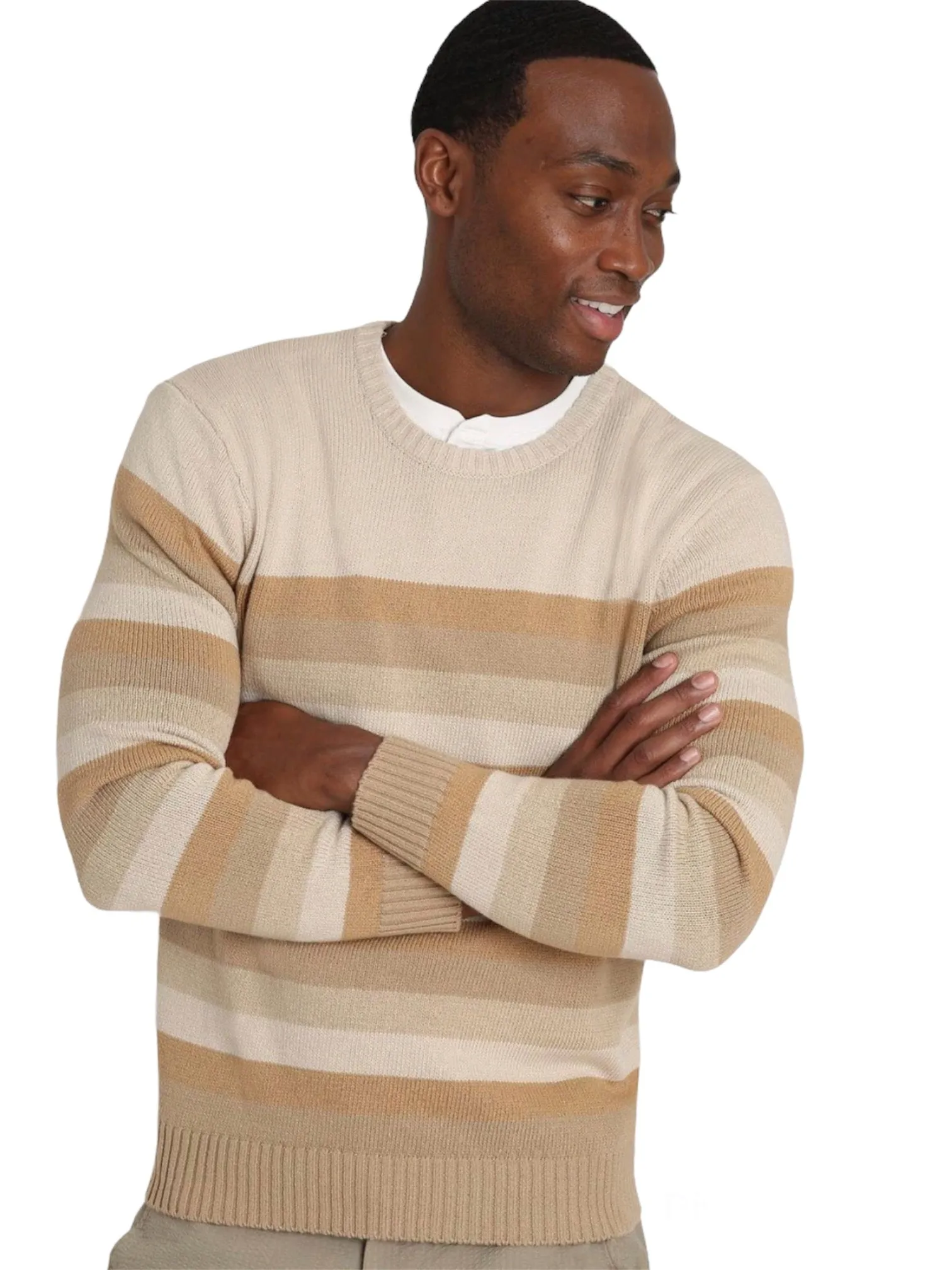 Ombre Striped Crewneck Sweater