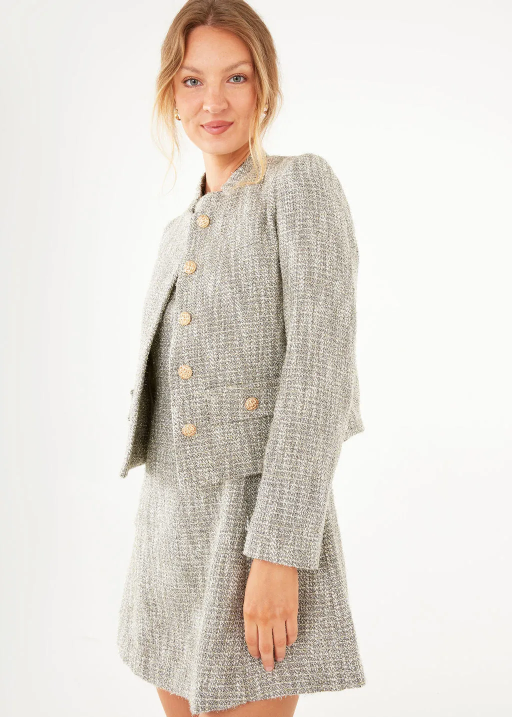 Onassis Jacket Silver Sparkle Tweed