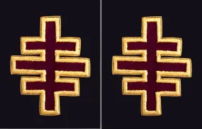 Past Most Eminent Grand Master Grand Encampment Knights Templar Commandery Frock Coat Sleeve Patch - Bullion Embroidery