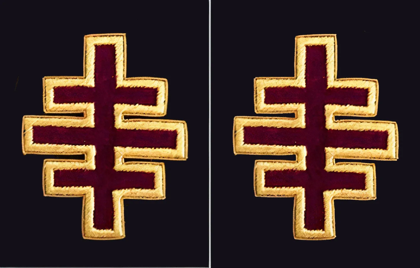 Past Most Eminent Grand Master Grand Encampment Knights Templar Commandery Frock Coat Sleeve Patch - Bullion Embroidery