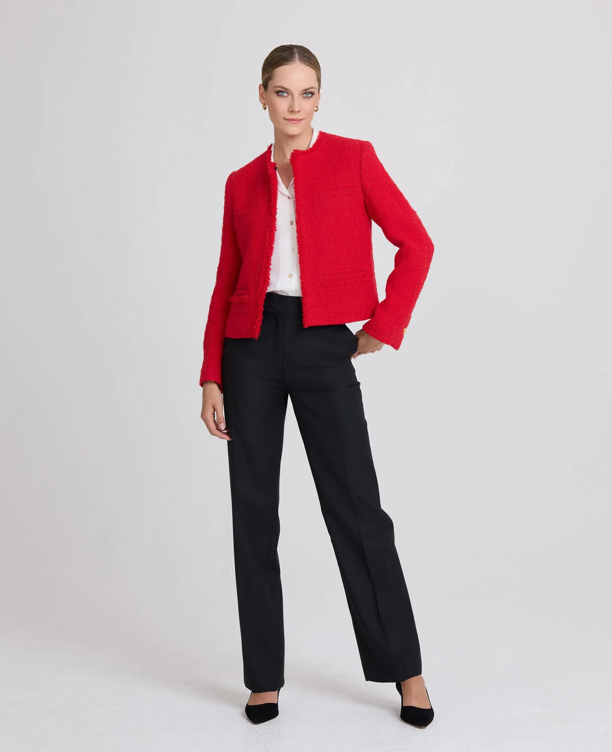 Pauline Cropped Wool Blend Boucle Jacket