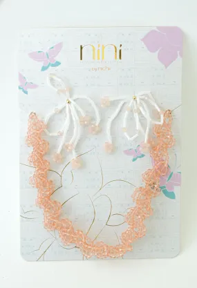 PERANAKAN Beaded Earrings & Necklace - Blossom