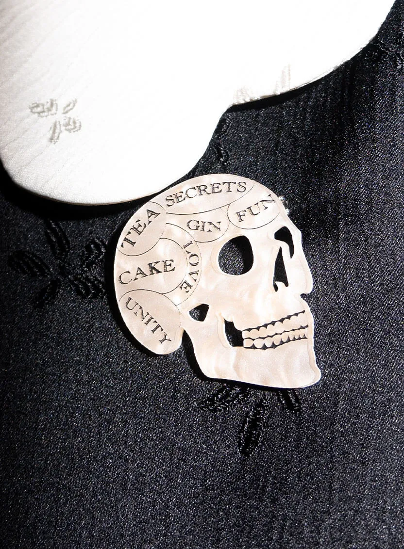 Phrenology Skull Brooch