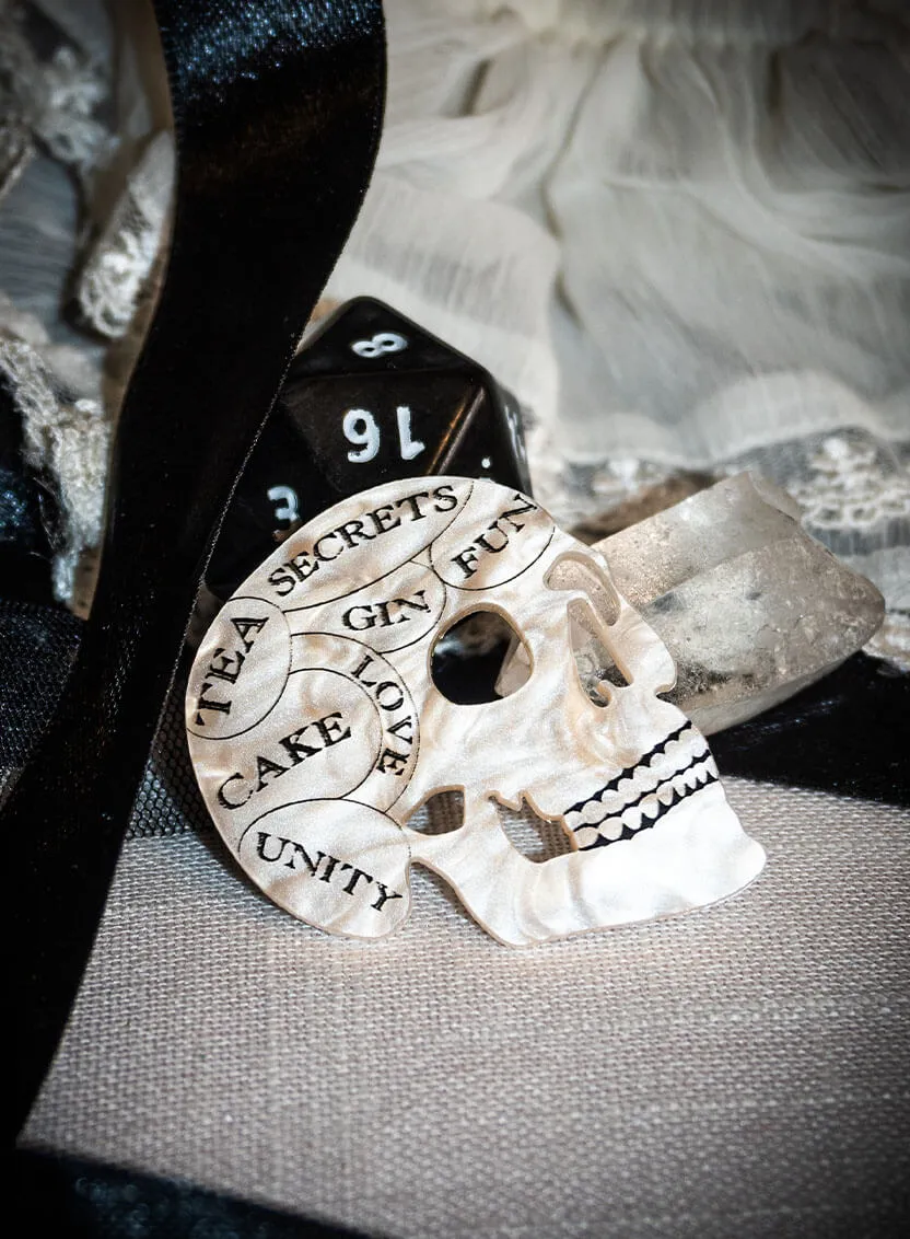 Phrenology Skull Brooch