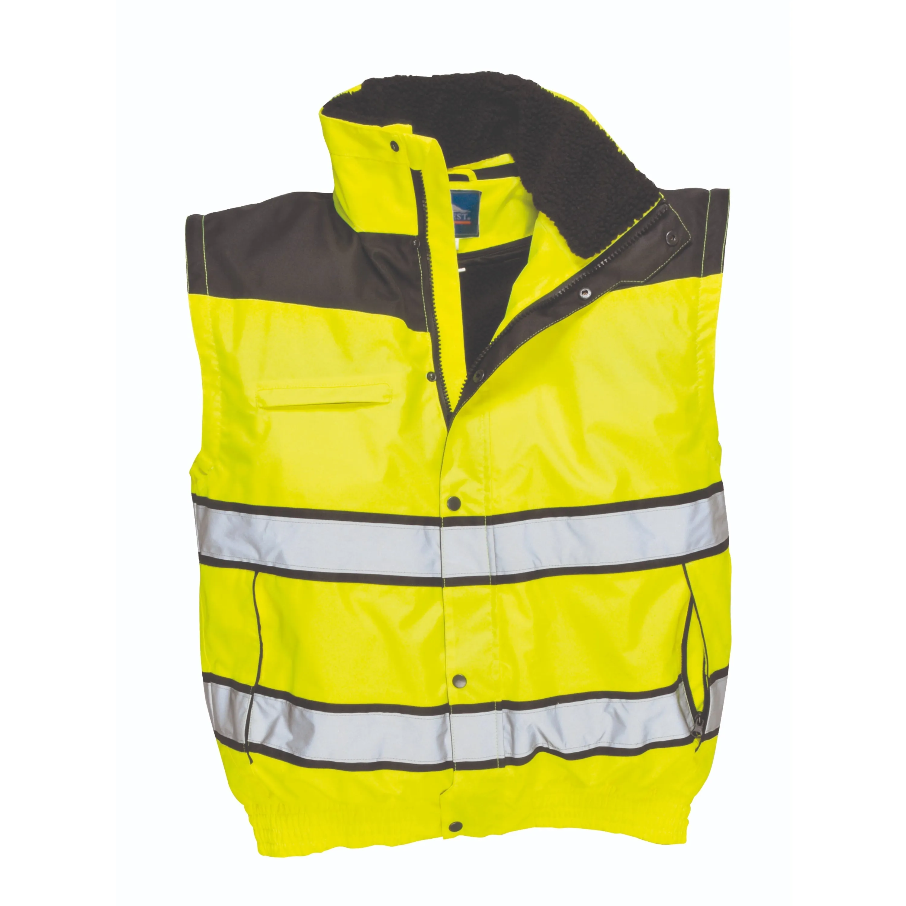 PORTWEST® Hi Vis Waterproof Winter Bomber Jacket With Detachable Sleeves - ANSI Class 3 - UC466