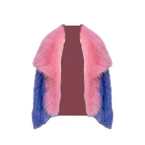 Pre Order: Contrast Lapel Faux Fur Coat