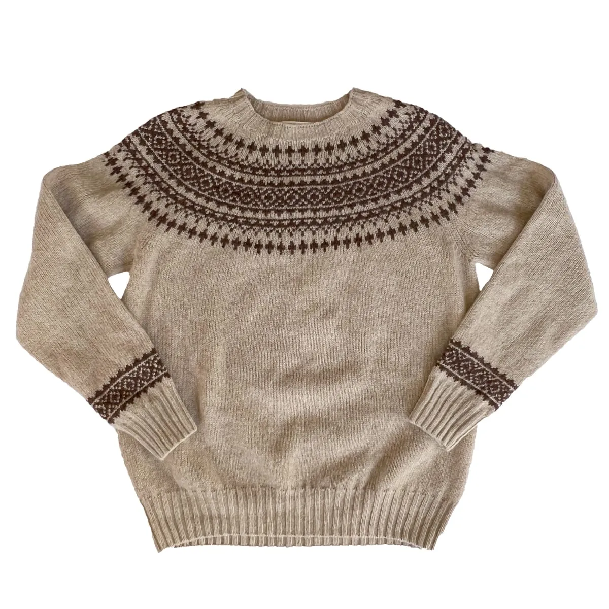 Pure Wool Fair Isle Knit | Oatmilk