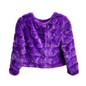 Purple Faux Fur Cropped Jacket (Each)