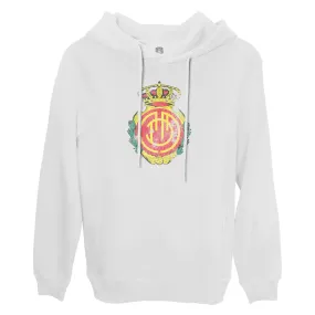 RCD Mallorca Color Badge Fleece Pullover Hoodie - White