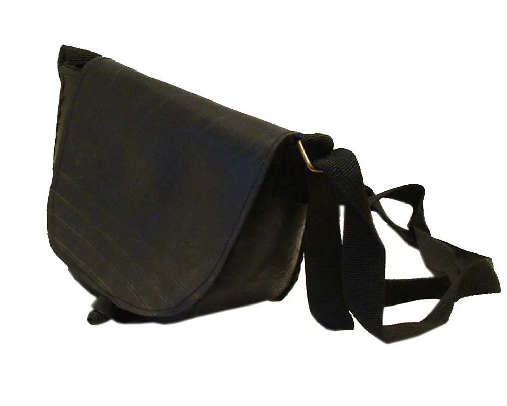 Recycled Rubber Tire Bag: Small with Flap