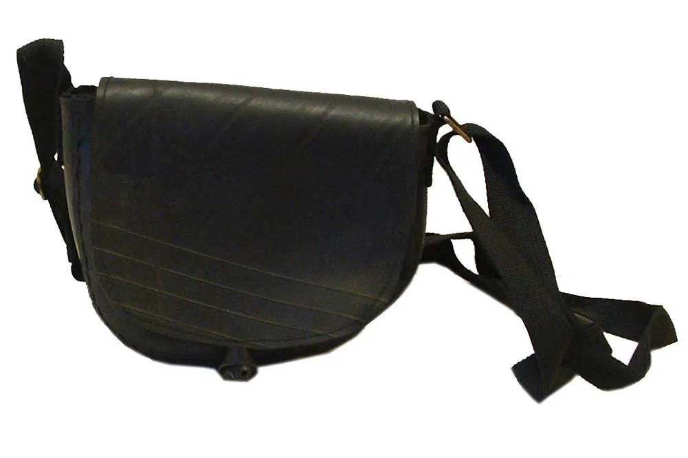 Recycled Rubber Tire Bag: Small with Flap