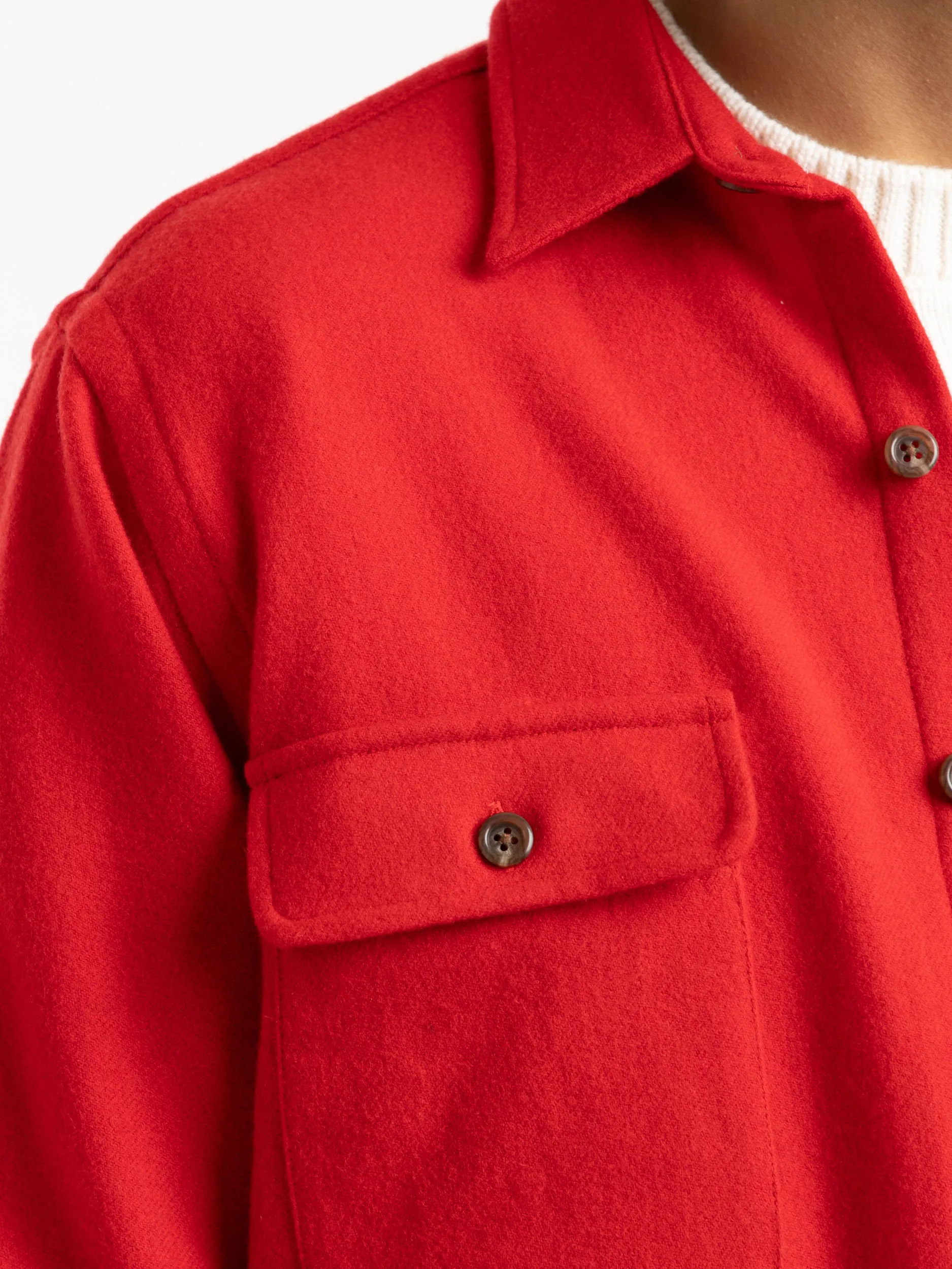 Red Wool Twill Workshirt