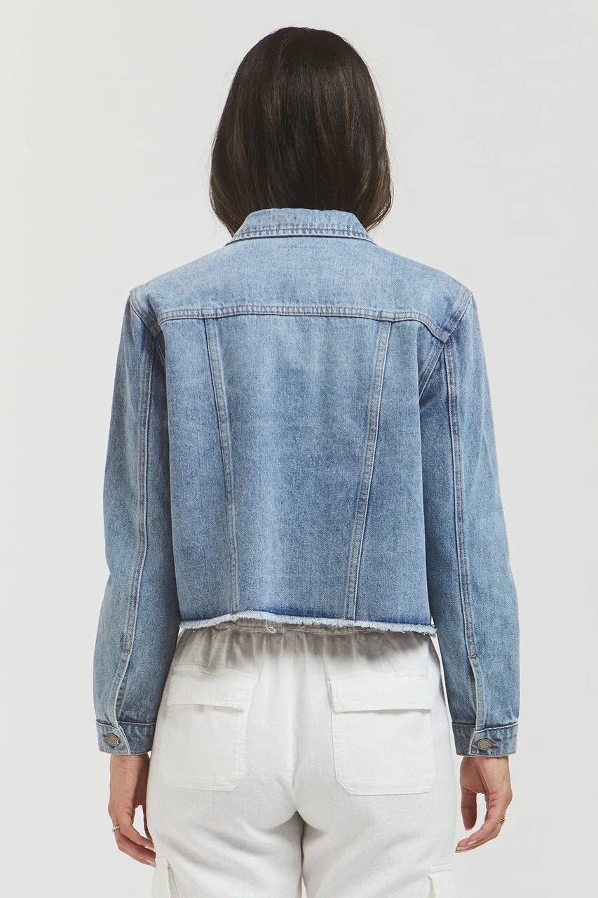 Sahara Blue Cropped Denim Jeannie Jacket