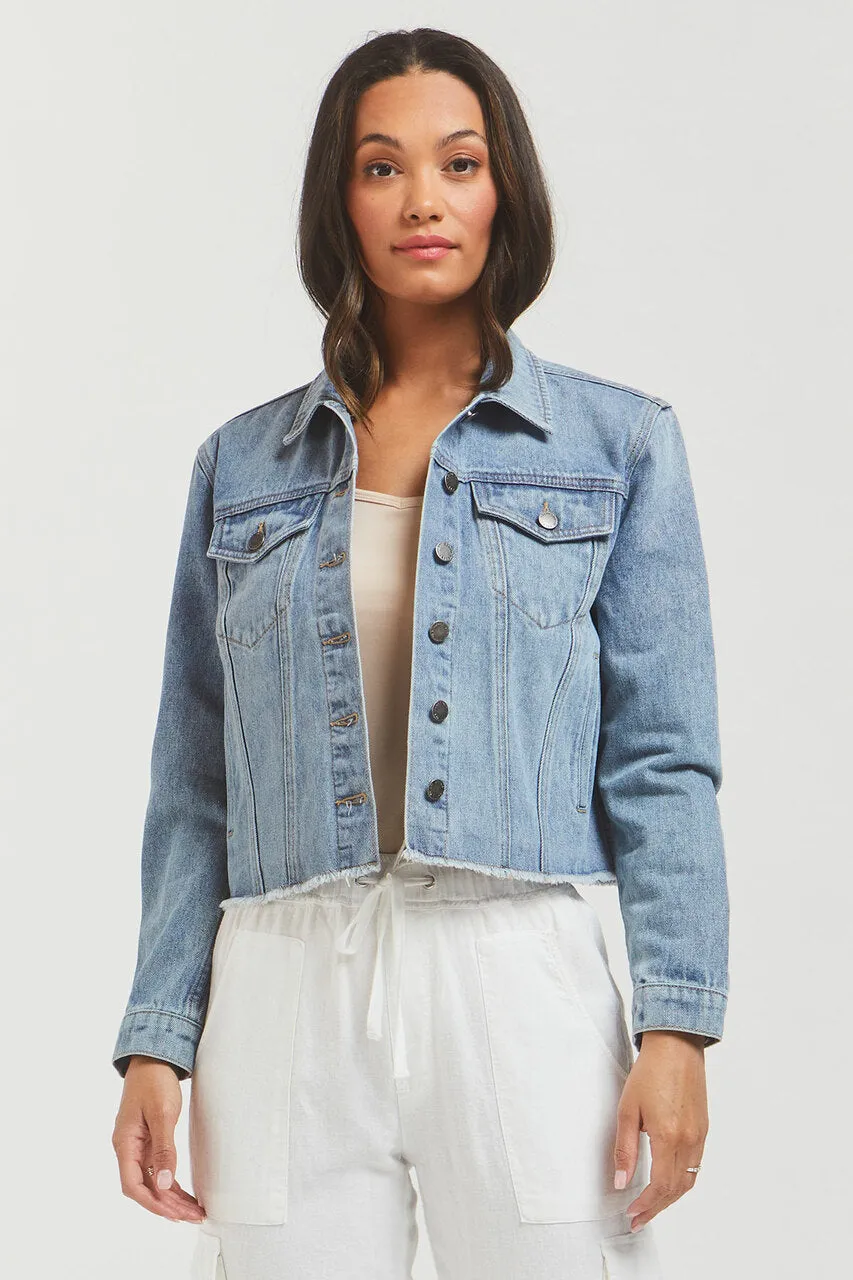 Sahara Blue Cropped Denim Jeannie Jacket