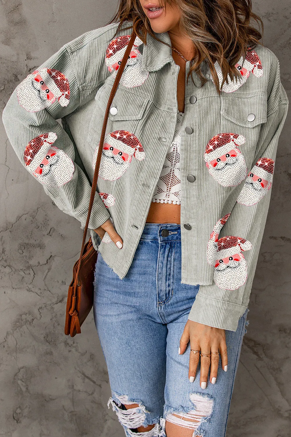 Sequin Sassy Santa Claus Corduroy Jacket