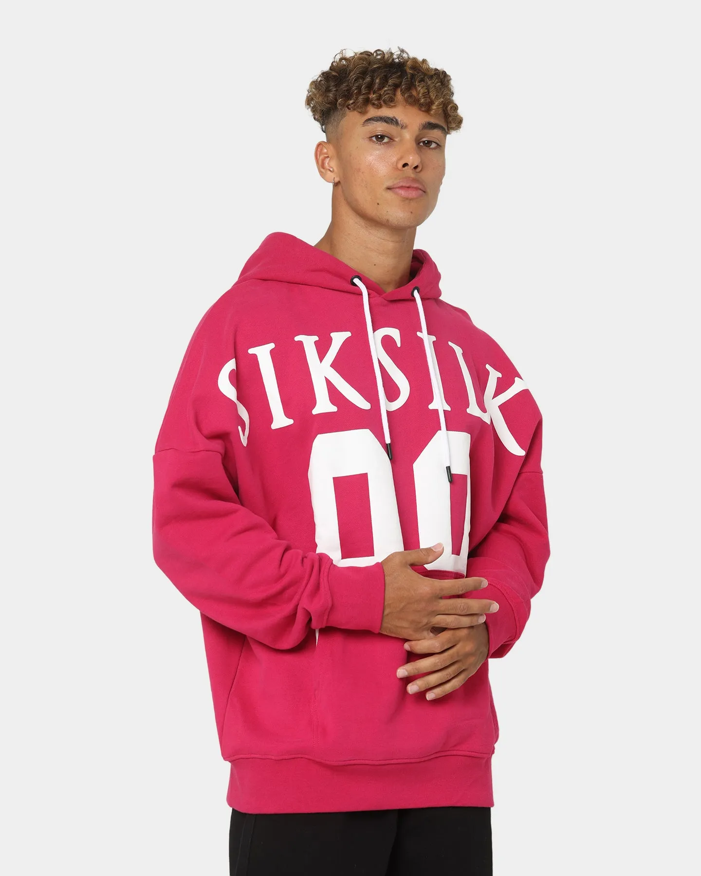 Sik Silk Relaxed Fit Oversized Hoodie Pink