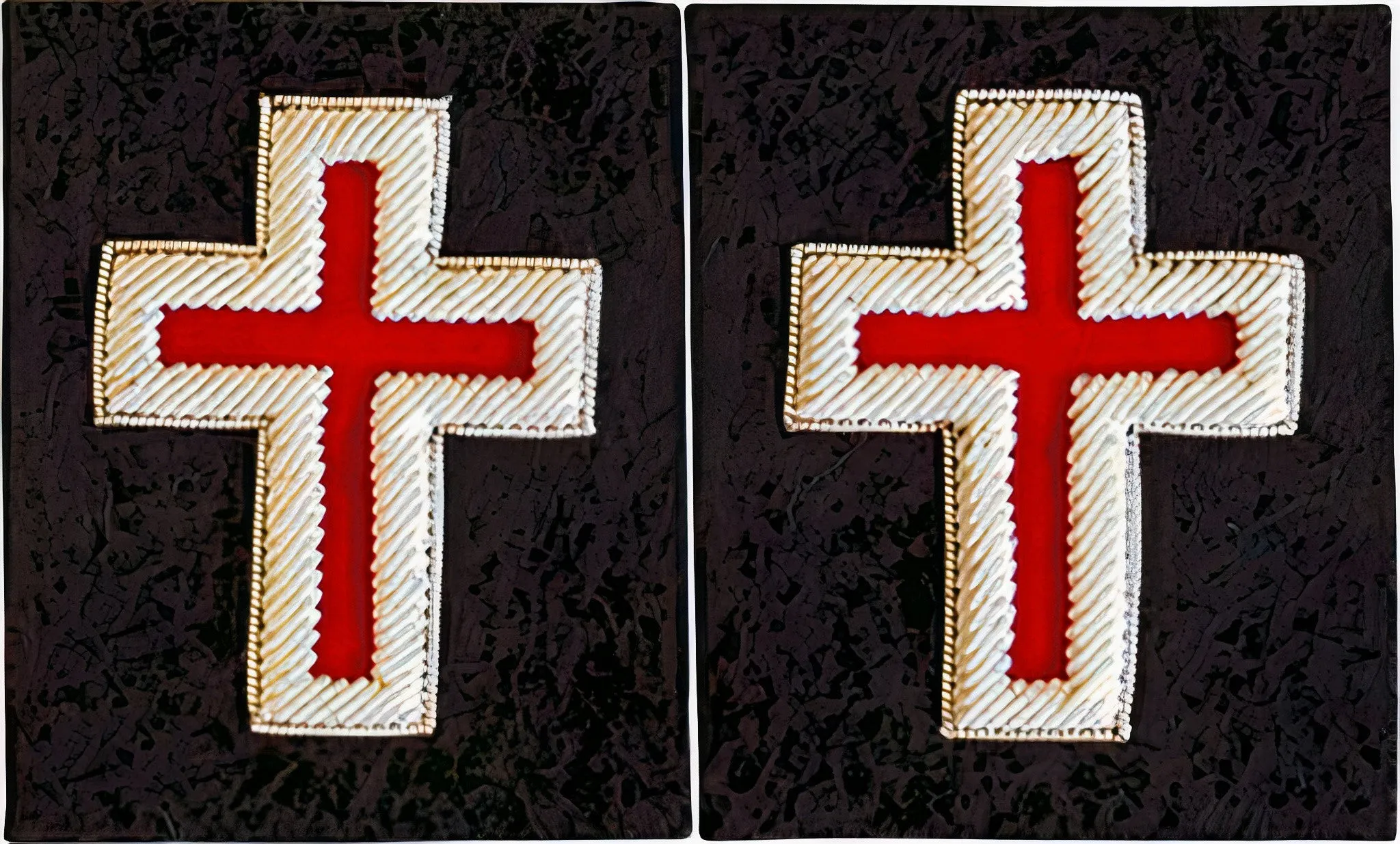 Sir Knight Cross Knights Templar Frock Coat Sleeve Patch - Bullion Embroidery