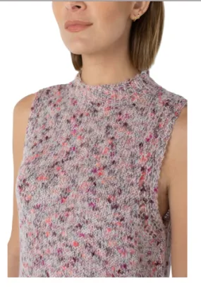 Sleeveless Mock Neck Sweater - Confetti Dot