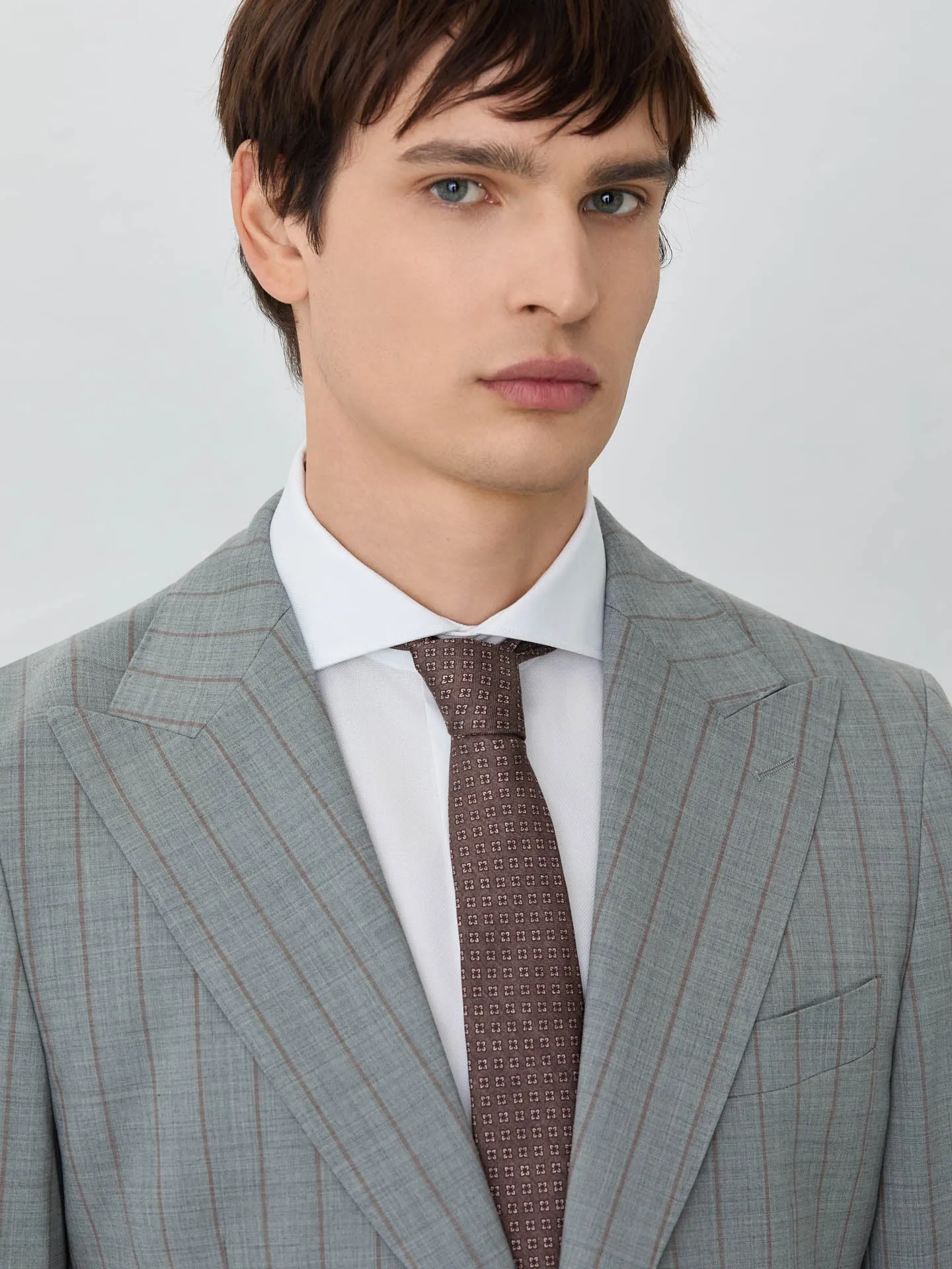 Slim Fit Suit In Wool-elastane Blend With Stripes