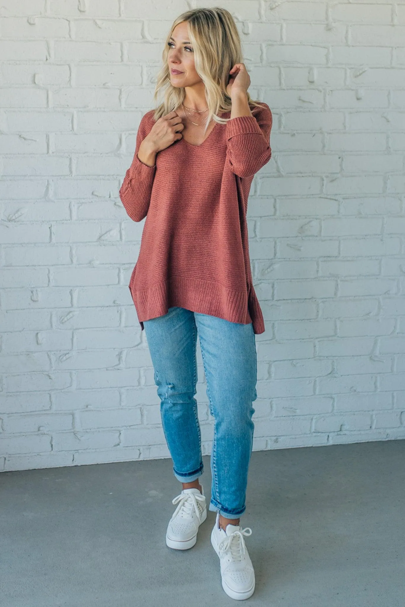 Slouchy V-Neck Sweater