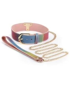 Spectra Bondage Collar & Leash - Rainbow