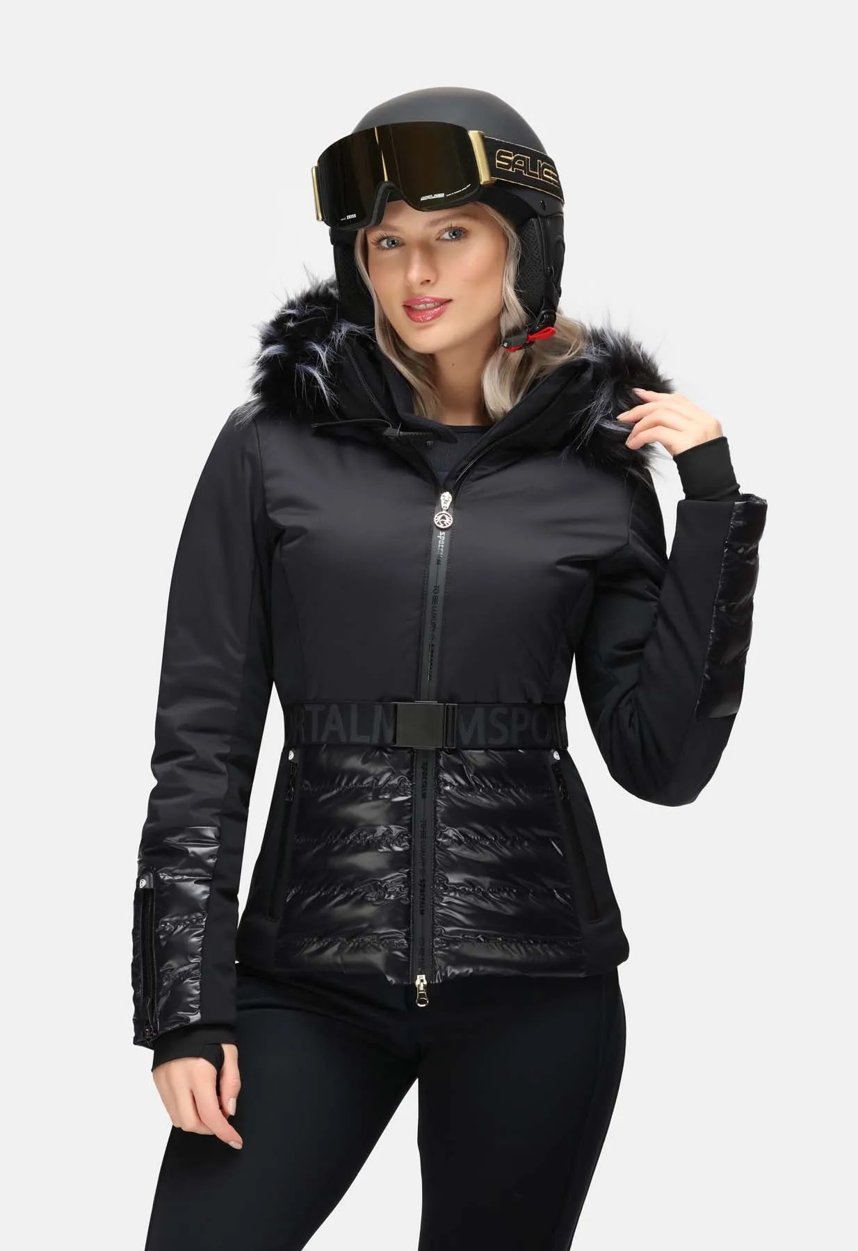 Sportalm Black Ski Jacket with Belt 9820576191