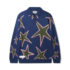 Star Polo Knit Sweater, Prussian