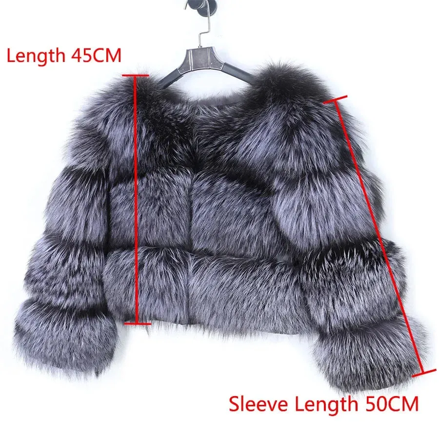 Super Hot Women Luxury Thick Real Fur Coat