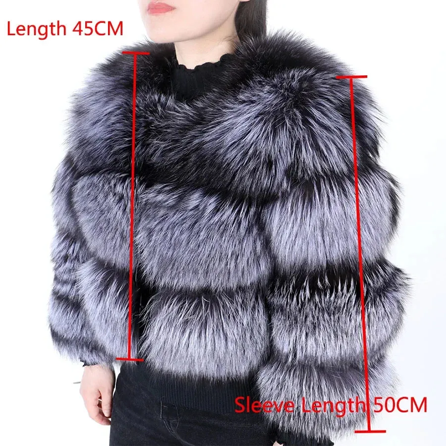 Super Hot Women Luxury Thick Real Fur Coat