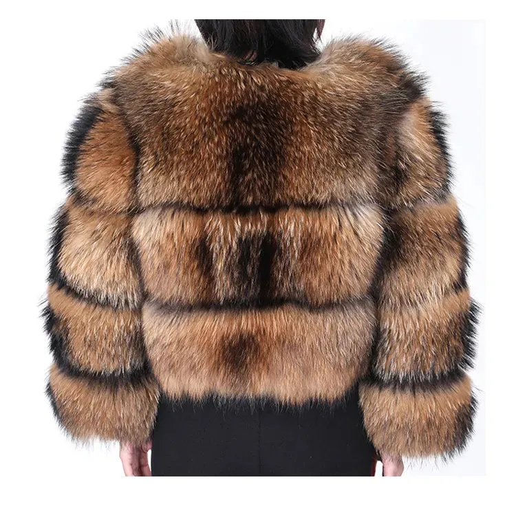 Super Hot Women Luxury Thick Real Fur Coat