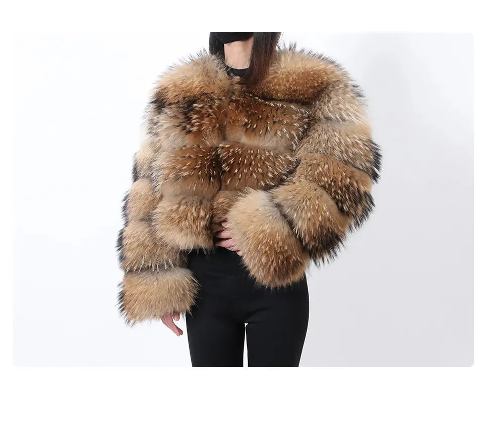 Super Hot Women Luxury Thick Real Fur Coat