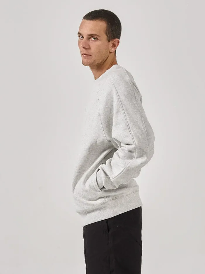 Superior Oversize Raglan Panel Crew - White Marle