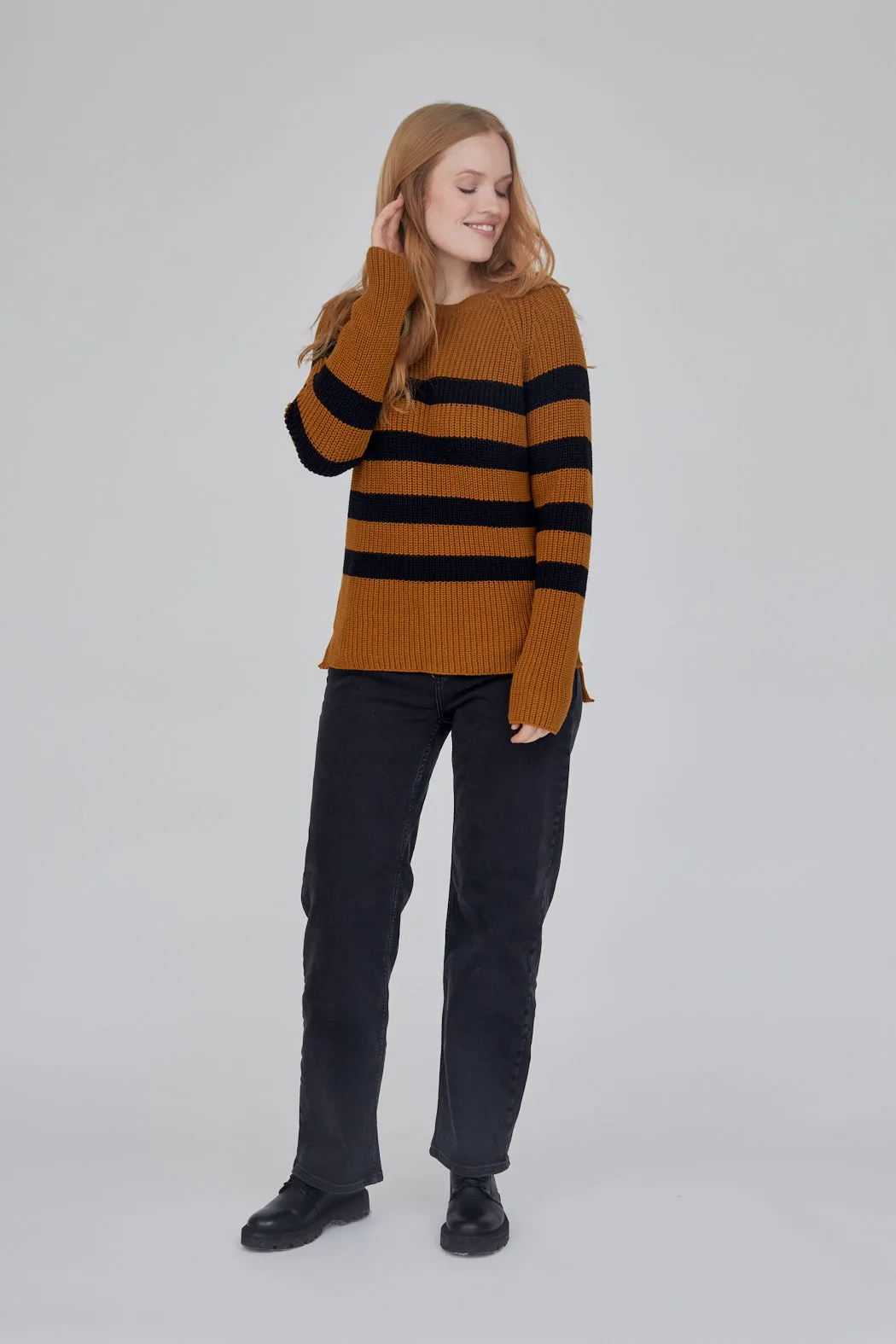 Sweety Sweater Striped - Bronze Brown/Black Stripe