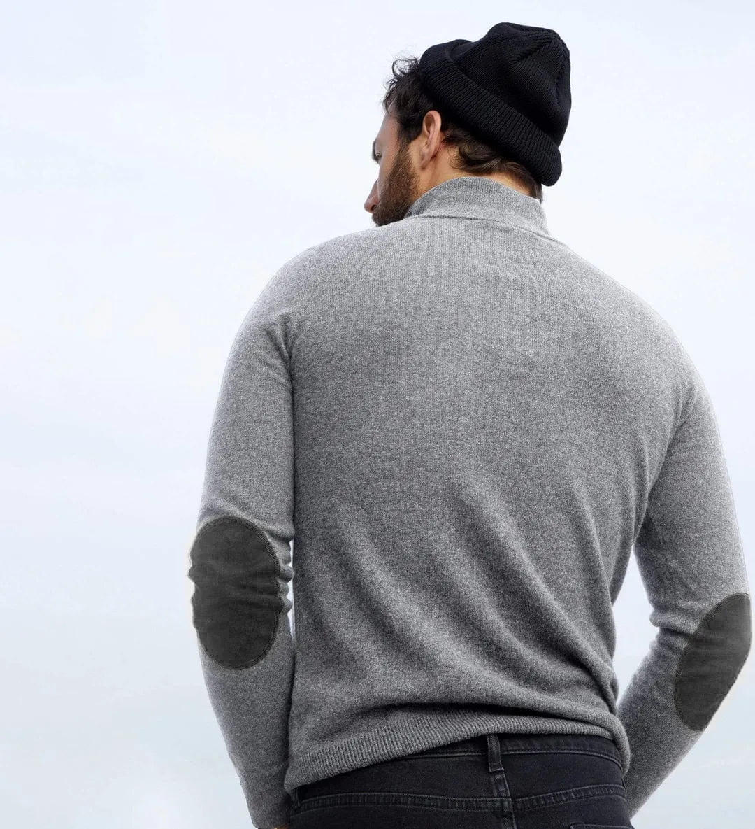 The Mock-Neck Quarter Button Cashmere Polo Sweater