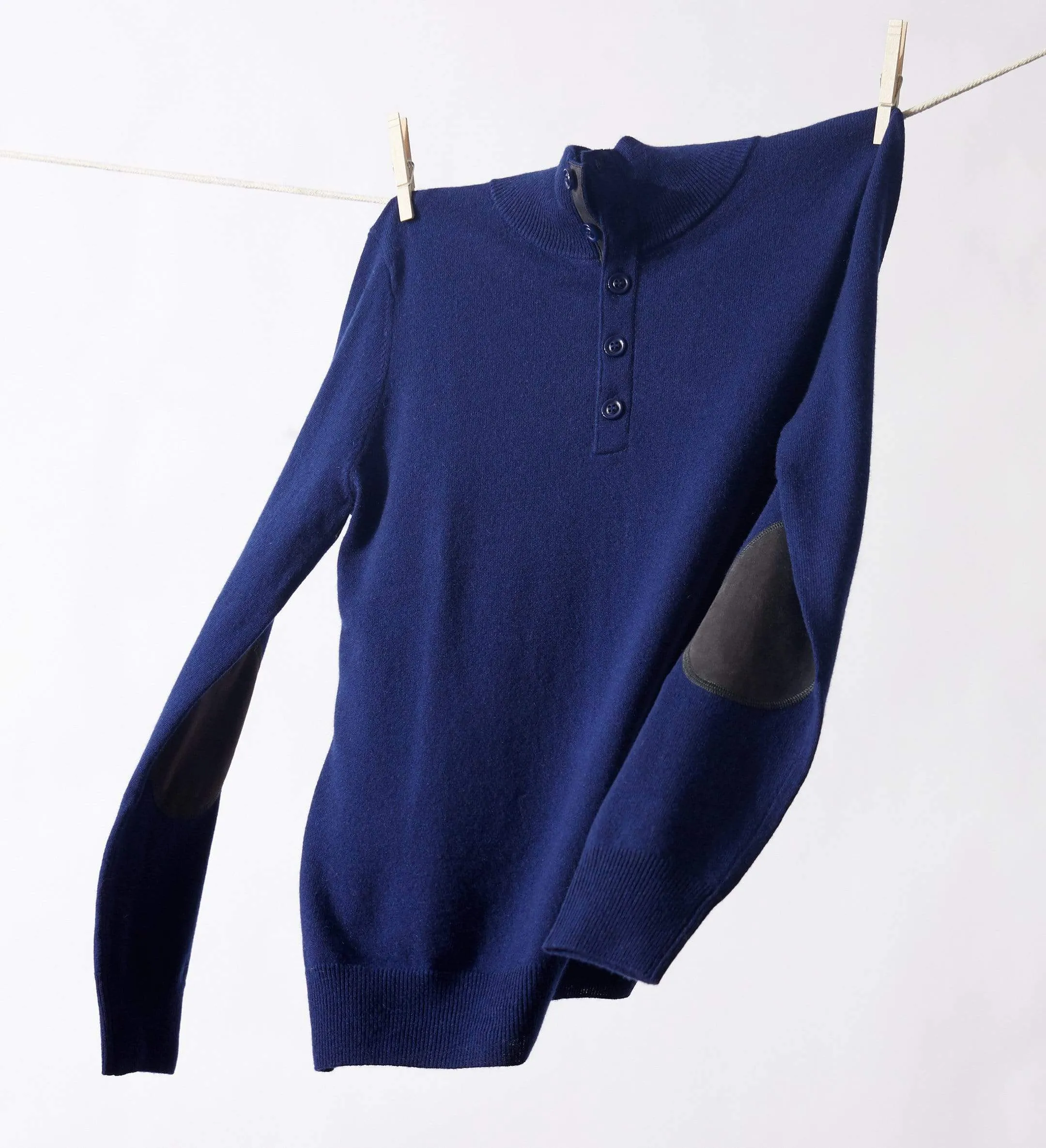 The Mock-Neck Quarter Button Cashmere Polo Sweater