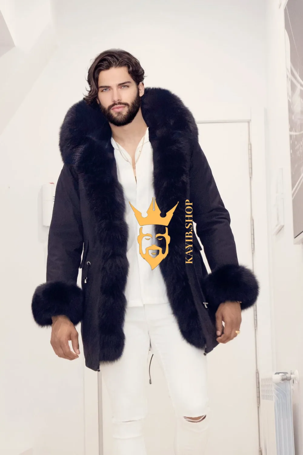 The Ultimate Men's Black Fox Fur Parka: Luxurious Style and Versatility