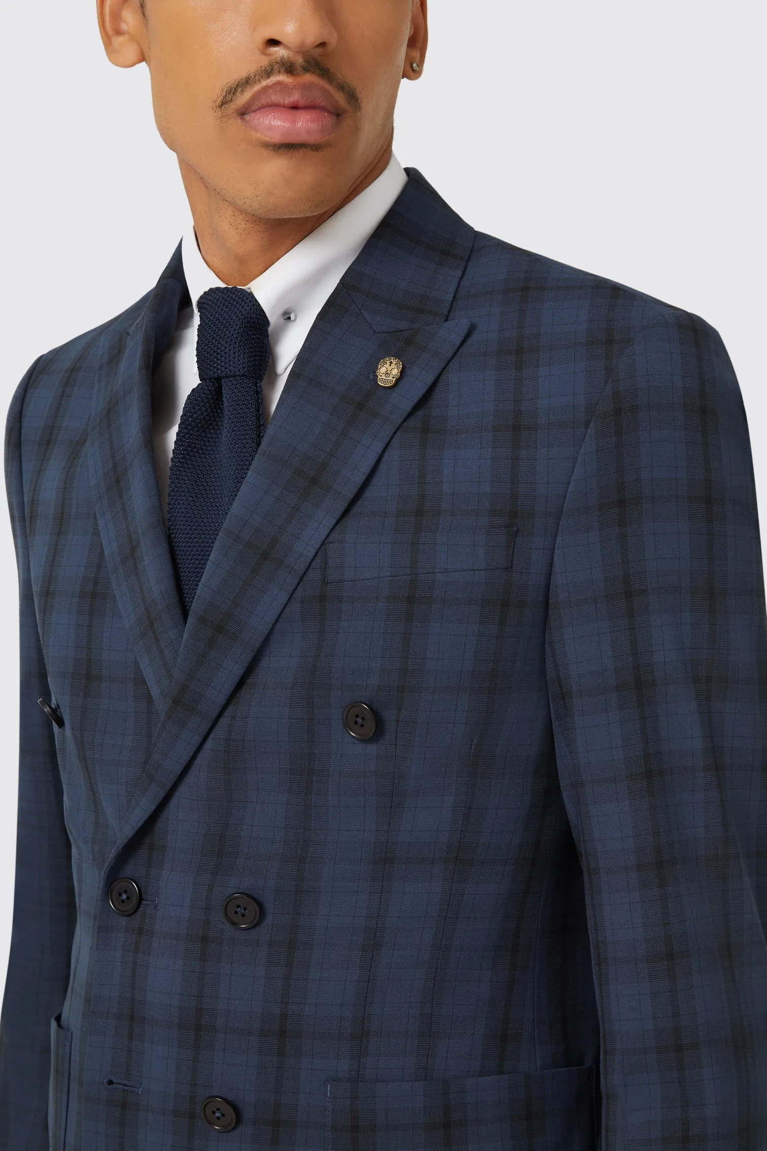 Thurles Navy Check Jacket TT x AM - ARCHIVE