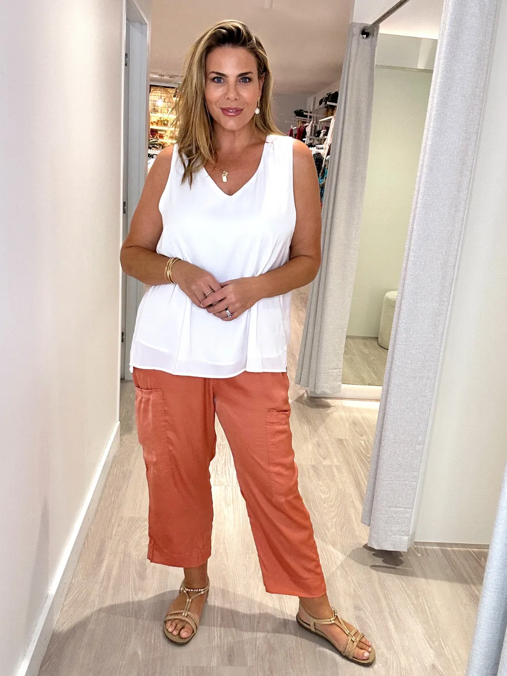 Traveller Luxe Side Button Pant - Sunset