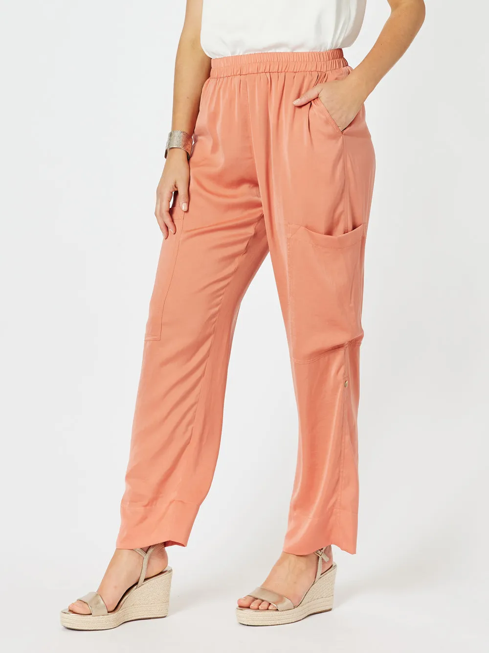 Traveller Luxe Side Button Pant - Sunset