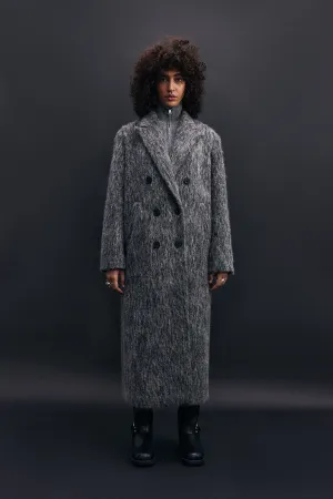 Trendy Oversized Gray Wool Coat Eira