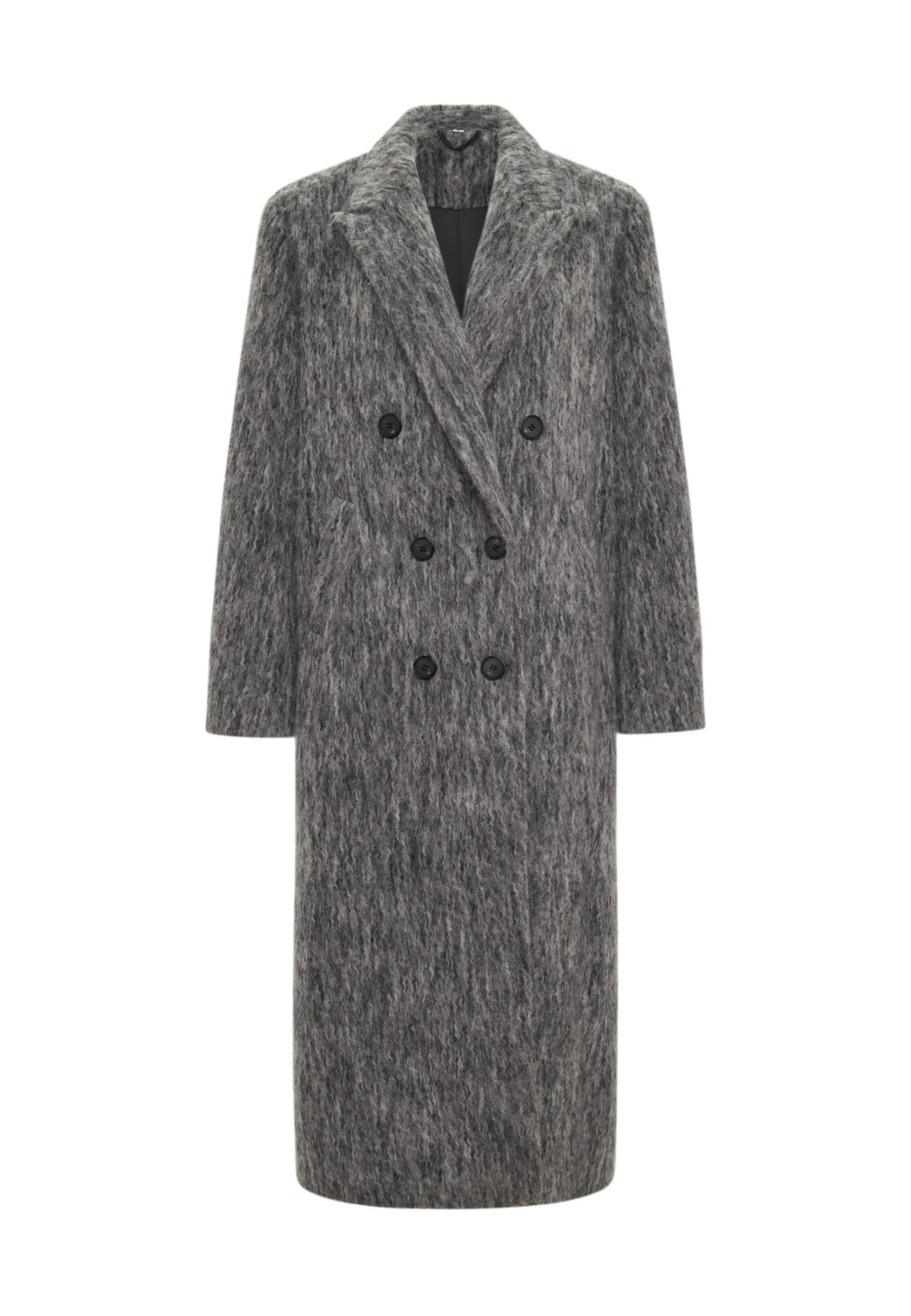 Trendy Oversized Gray Wool Coat Eira