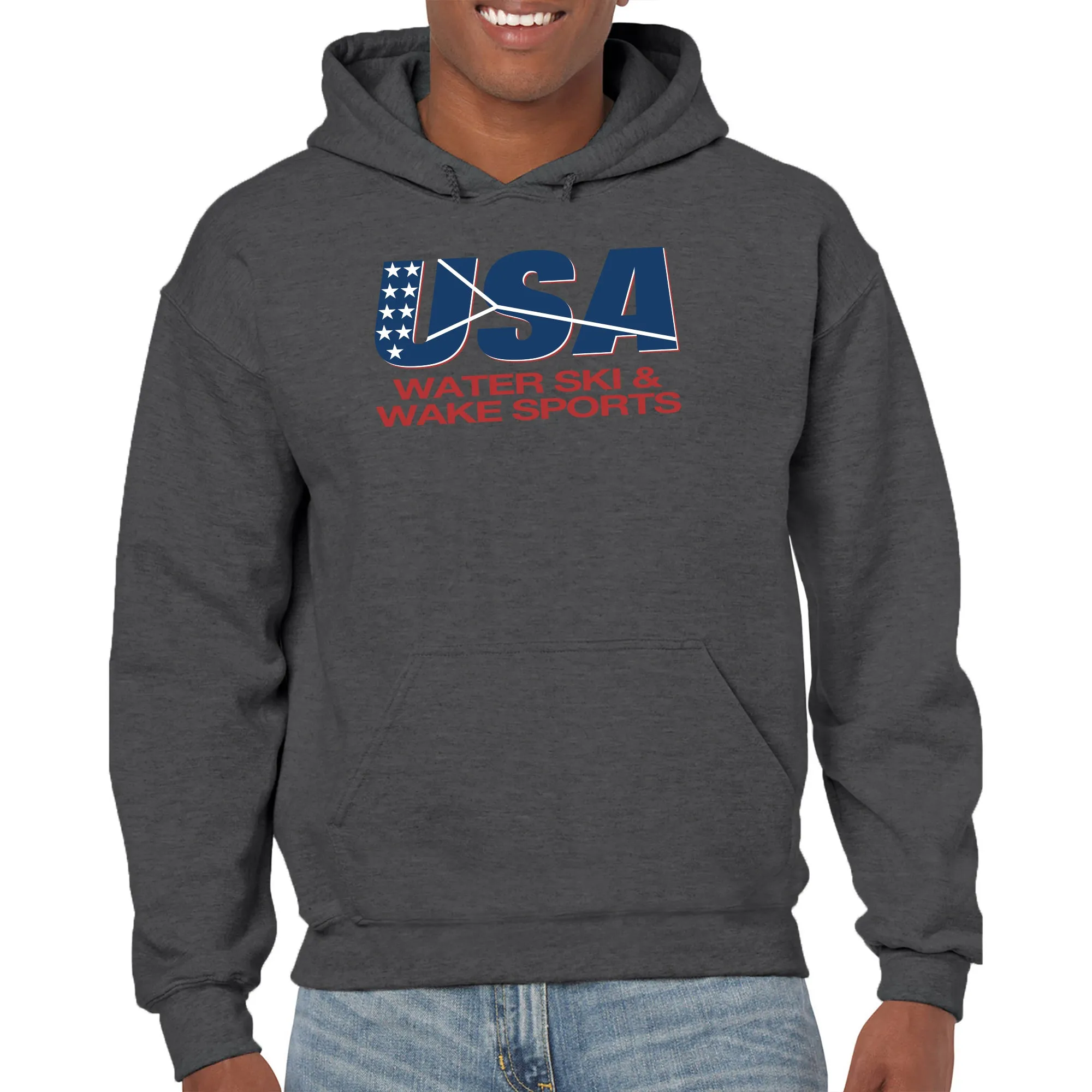 USAWSWS - Classic Logo Hooded Pullover - Dark Heather