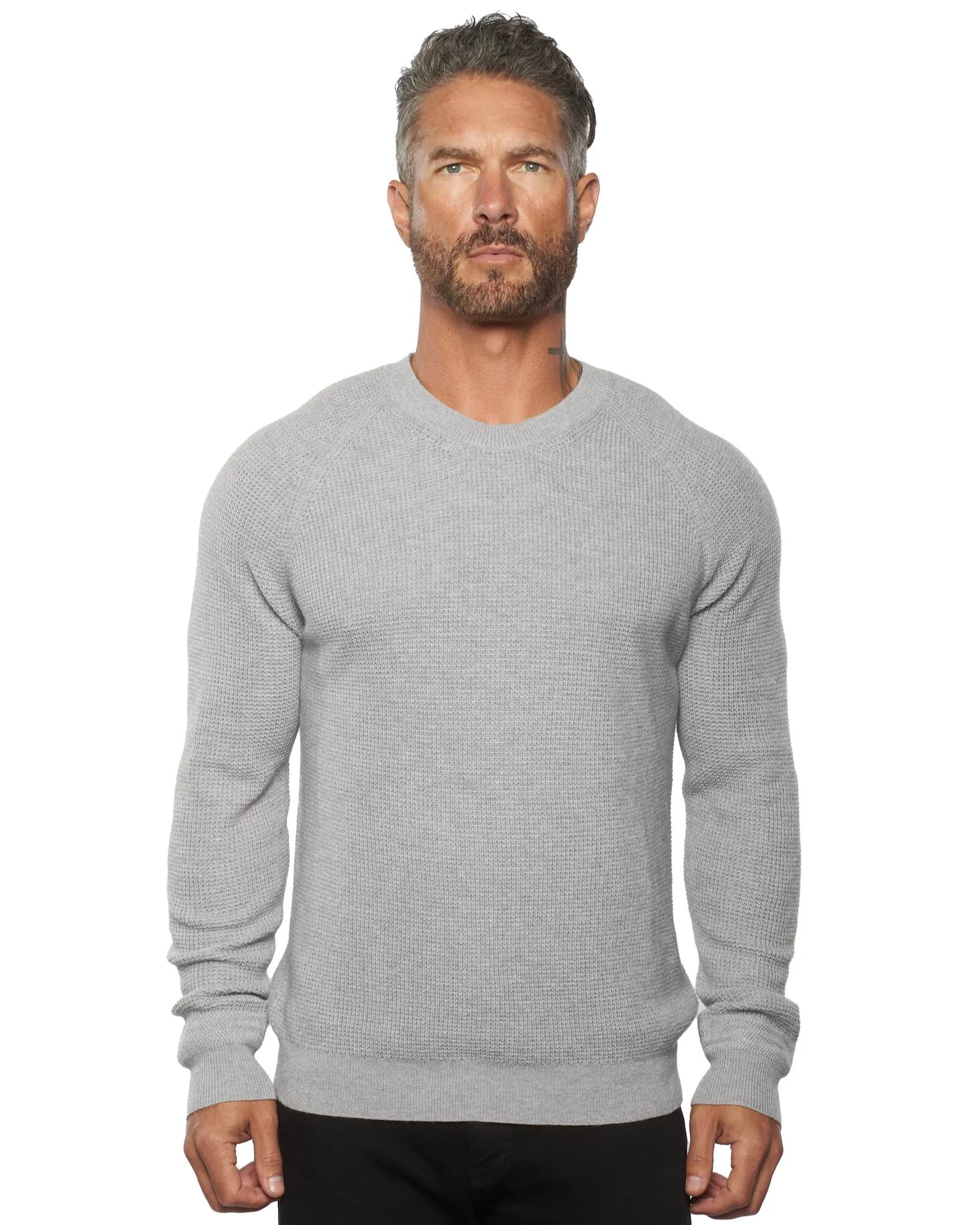 Valen Waffle Knit Cashmere & Wool Fitted Sweater [Lightweight]