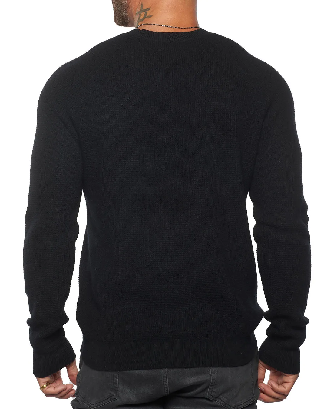 Valen Waffle Knit Cashmere & Wool Fitted Sweater [Lightweight]